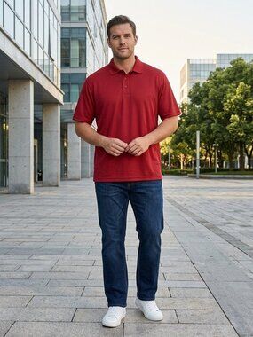 Men's Saddlebred Big & Tall Comfort Performance Polo Button Shirt 3X